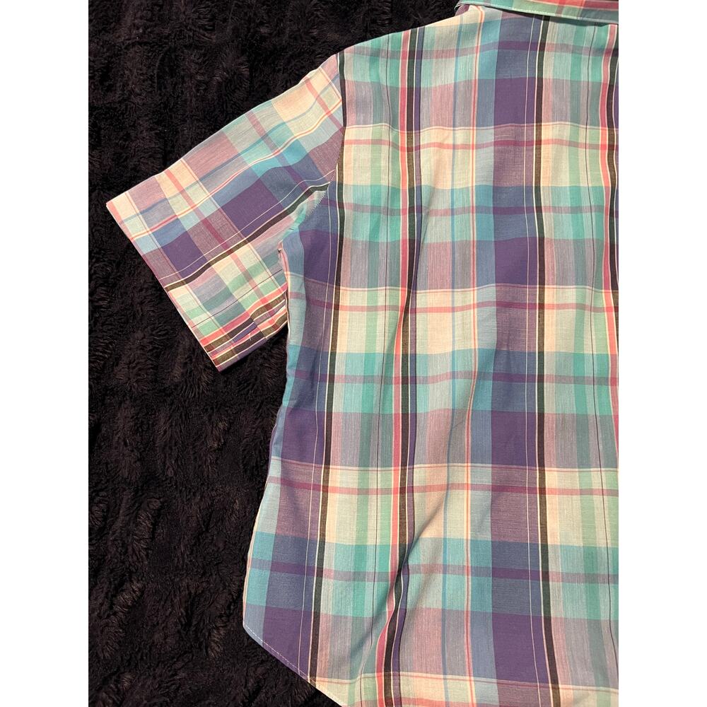 Vintage ACT III Women’s Size 18 Plaid Button Down Shirt XXL Short Sleeve EUC - Picture 8 of 9